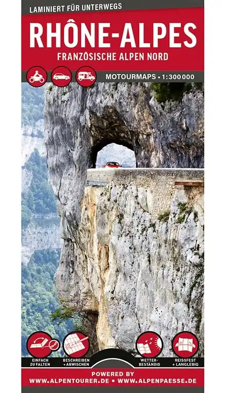Direct Verzonden motortourkaart Rhône-Alpes 1:300.000 MoTourMap
