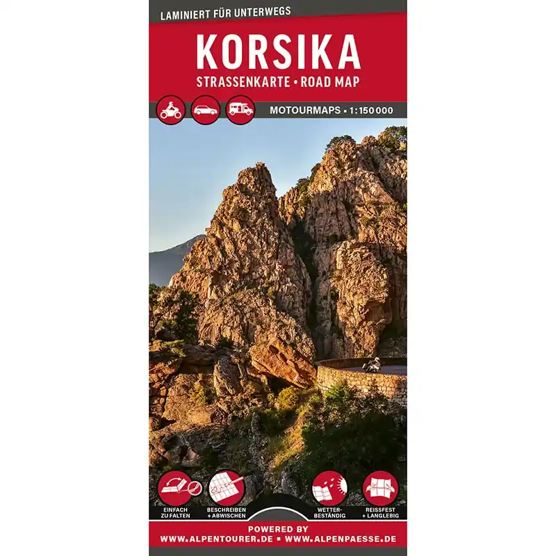 Express Levering motortoerkaart Corsica 1:150.000 MoTourMap