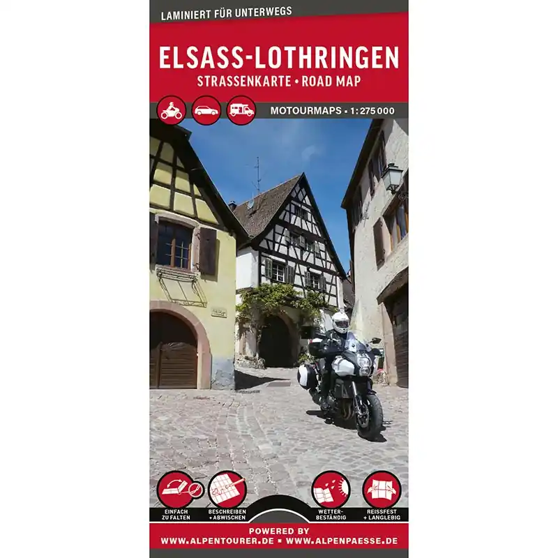 motortourkaart Elzas-Lotharingen 1:275.000 MoTourMap Op = Op
