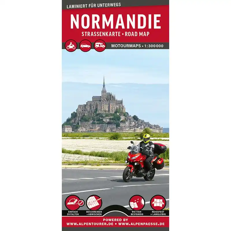Meest Verkocht motortourkaart Normandië 1:300.000 MoTourMap