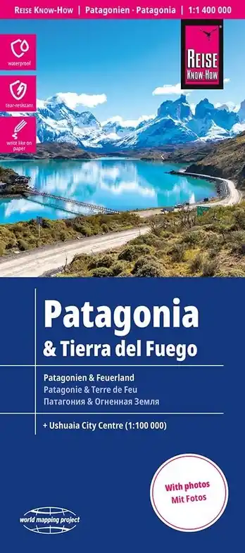 Patagonië & Tierra del Fuego landkaart, wegenkaart 1:1.400.000 Flitsaanbieding