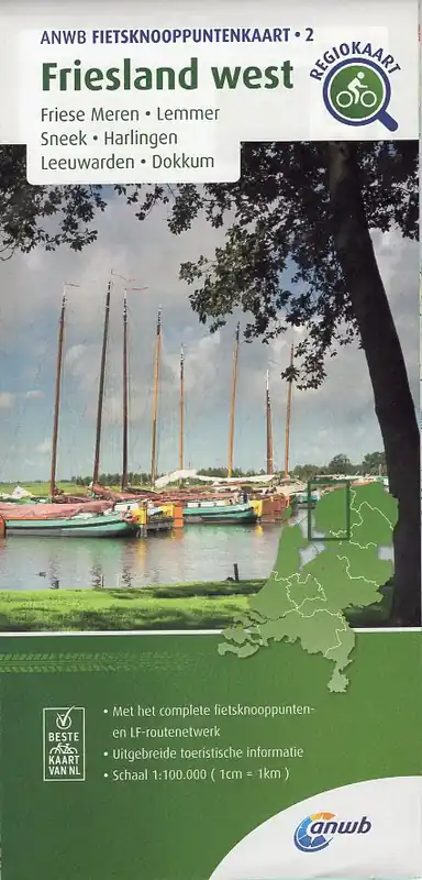 AFK-02 Friesland west ANWB fietskaart 1:100.000 Flitsaanbieding