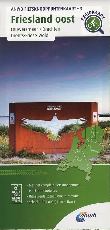 AFK-03 Friesland oost ANWB fietskaart 1:100.000 Veilige Betaling