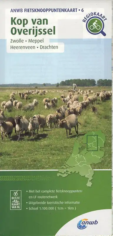 Seizoensaanbieding AFK-06 Kop van Overijssel ANWB fietskaart 1:100.000