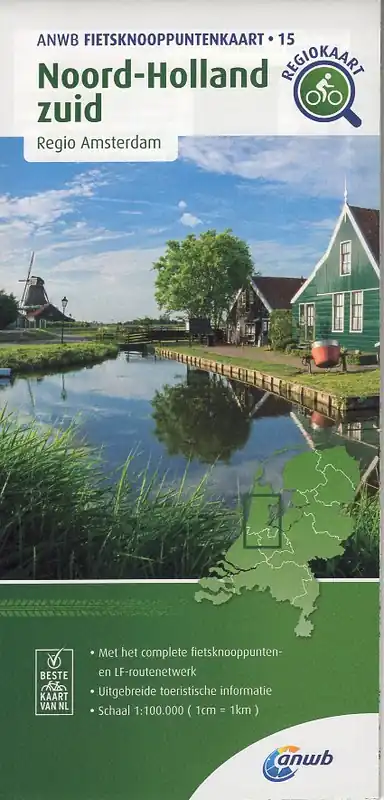 Voordeelprijs AFK-15 Noord-Holland zuid ANWB fietskaart 1:100.000