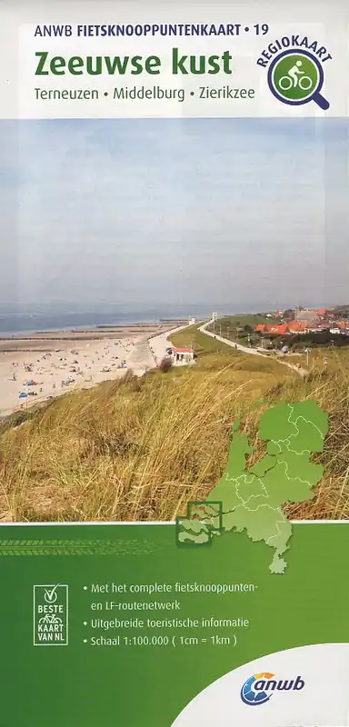 AFK-19 Zeeuwse kust, Zeeland ANWB fietskaart 1:100.000 Gratis Retour