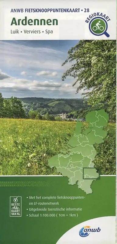 Korting AFK-28 Ardennen (noord) ANWB fietskaart 1:100.000
