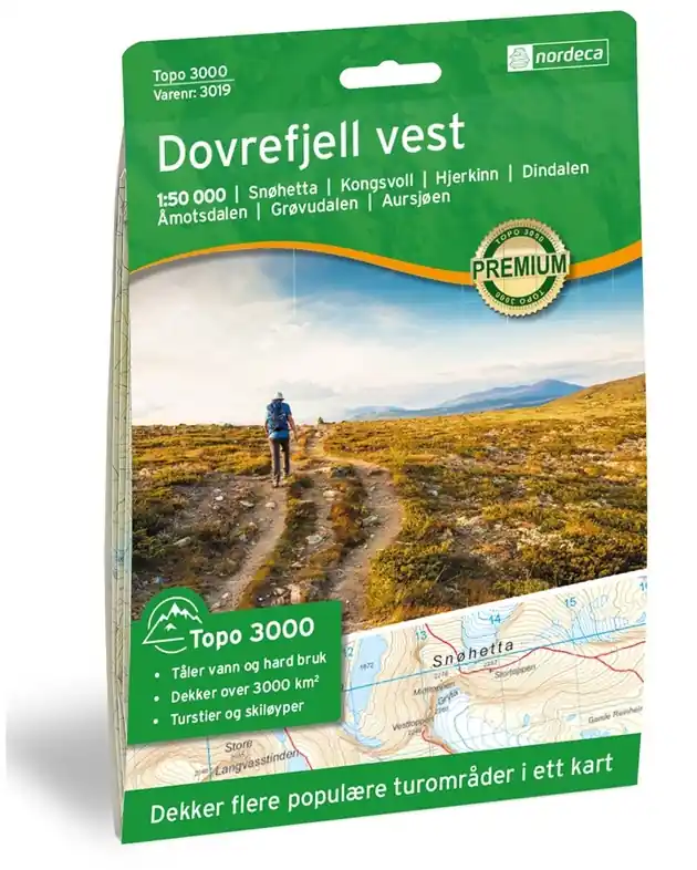Gereduceerde Prijs NO-3019 Dovrefjell Vest | topografische wandelkaart 1:50.000