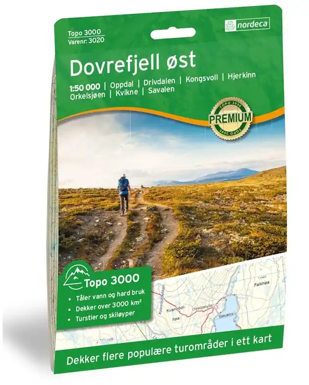 NO-3020 Dovrefjell Øst | topografische wandelkaart 1:50.000 Gereduceerde Prijs