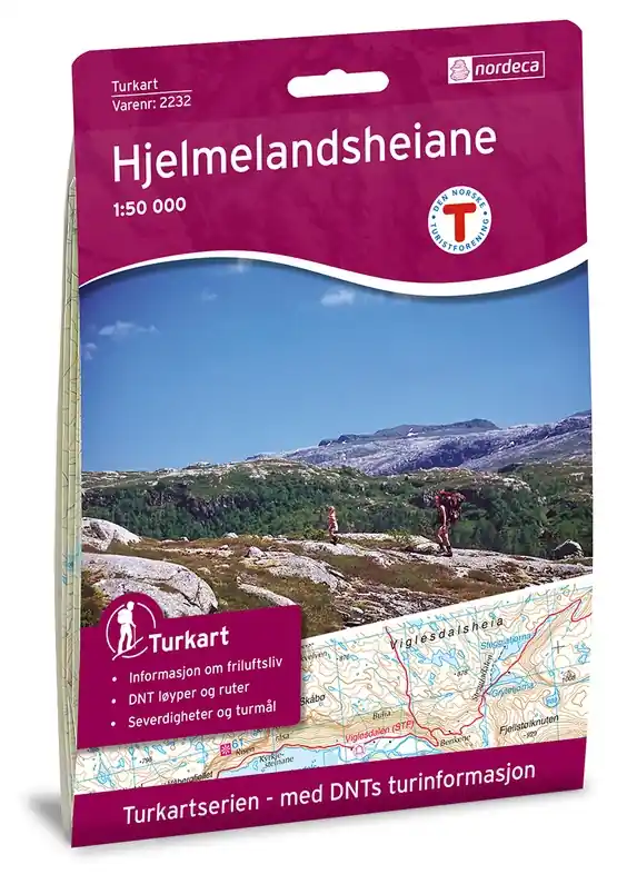 Exclusieve Aanbieding DNT-2232 Hjelmelandsheiane wandelkaart 1:50 000