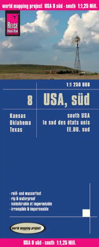 Op = Op USA-08 South landkaart, wegenkaart 1:1.250.000