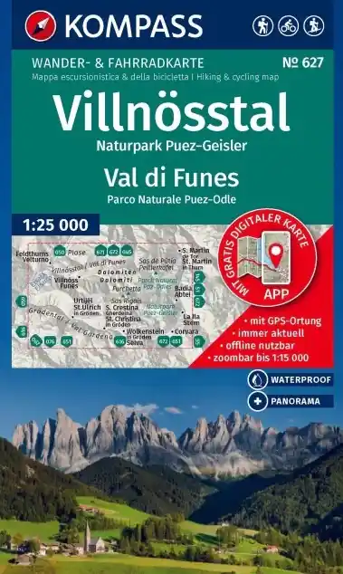 Express Levering Kompass wandelkaart KP-627 Villnösstal 1:25.000