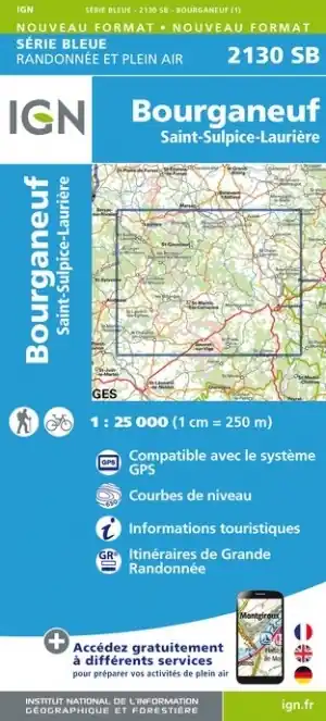 Goedkoop SB-2130 Bourganeuf / St-Sulpice-Laurière | wandelkaart 1:25.000