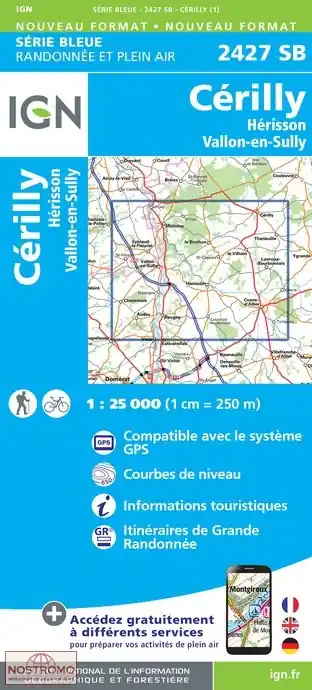 SB-2427 Cérilly / Hérisson / Vallon-en-Sully | wandelkaart 1:25.000 Seizoensaanbieding