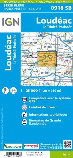 Koopje SB-0918 Loudéac / La Trinité-Porhoët | wandelkaart 1:25.000