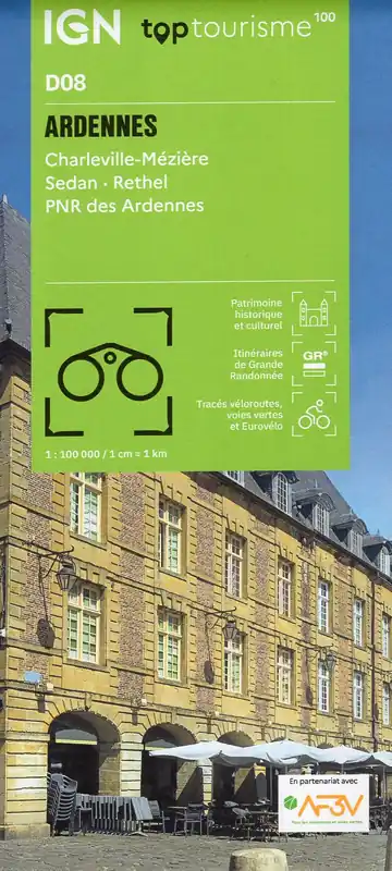 TCD-08 Ardennes | overzichtskaart / fietskaart 1:100.000 Lage Kosten