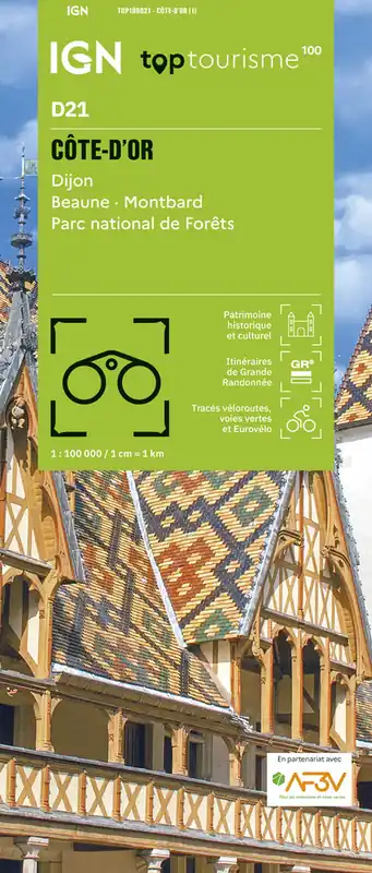 Populair TCD-21 Côte-d'Or | overzichtskaart / fietskaart 1:100.000