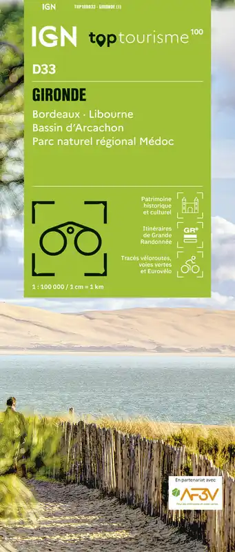 TCD-33 Gironde | overzichtskaart / fietskaart 1:100.000 Meest Verkocht