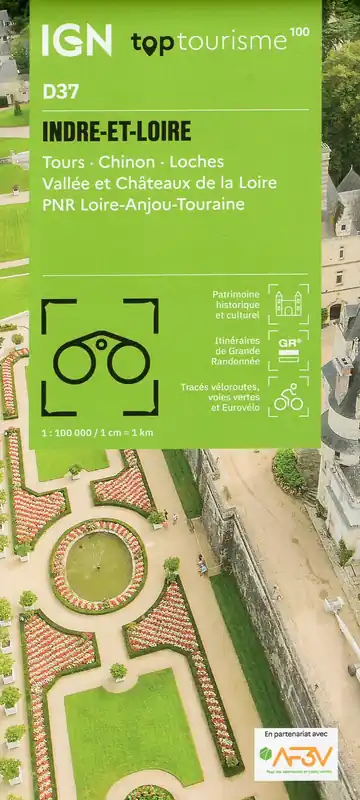 Bestel Nu TCD-37 Indre-et-Loire | overzichtskaart / fietskaart 1:100.000