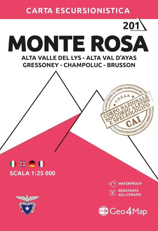 Superprijs G4M-201 Monte Rosa | wandelkaart 1:25.000