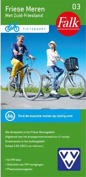 Aanbieding FFK-03  Friese meren (met Zuid-Friesland) | VVV fietskaart 1:65.500 *