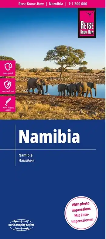 Namibia landkaart, wegenkaart 1:1.250.000 * Nieuw