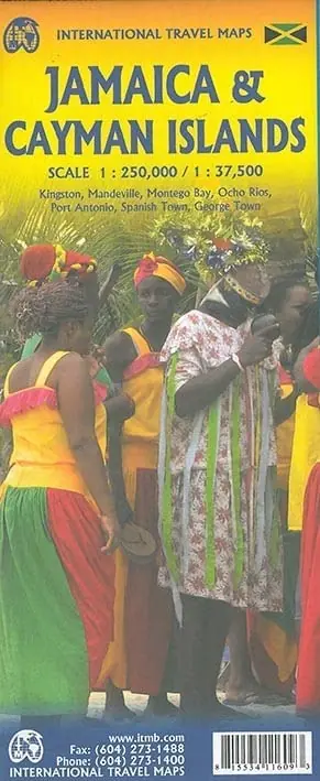 ITM Jamaica 1:250.000, Cayman Eilanden 1:37.500 | landkaart, autokaart * Laatste Versie