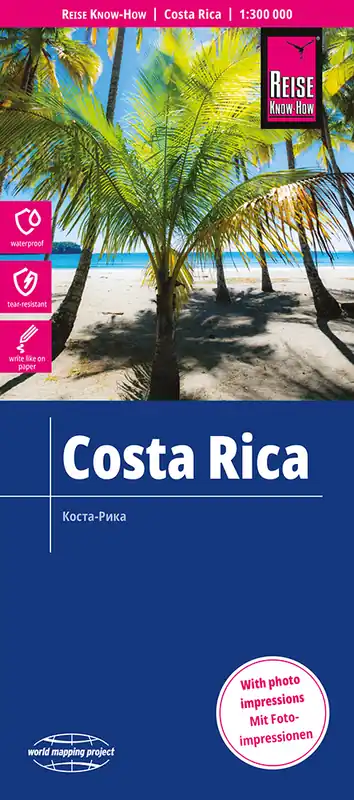 Costa Rica landkaart, wegenkaart 1:300.000 Finale Uitverkoop