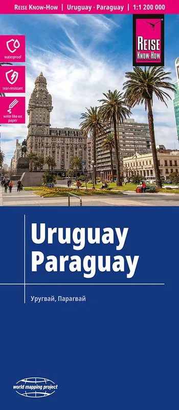 Uruguay & Paraguay landkaart, wegenkaart 1:1.000.000 Betaalbaar