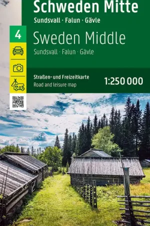 Zweden Midden | autokaart, wegenkaart 1:250.000 Beste Prijs