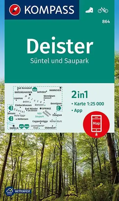 Kompass wandelkaart KP-864 Deister 1:25.000 Uitverkoop