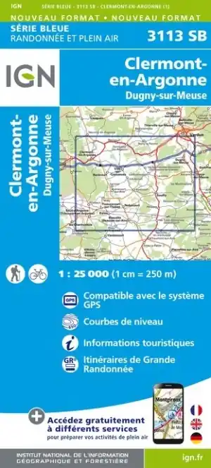 SB-3113 Clermont-en-Argonne, Dugny-sur-Meuse | wandelkaart 1:25.000 Meest Verkocht