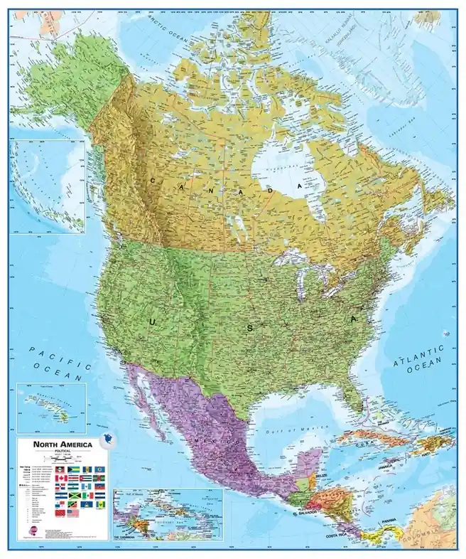 Merkproduct Noord Amerika plano 100 x120 cm