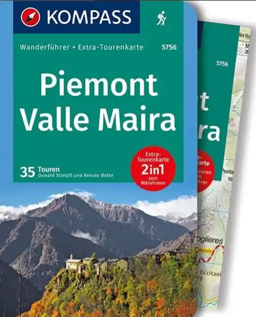 Dagaanbieding Kompass wandelgids Valle Maira, Piemonte Wanderführer KP-5756