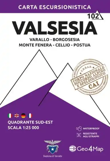G4M-102 Valsesia (zuid-oost) | wandelkaart 1:25.000 Express Levering