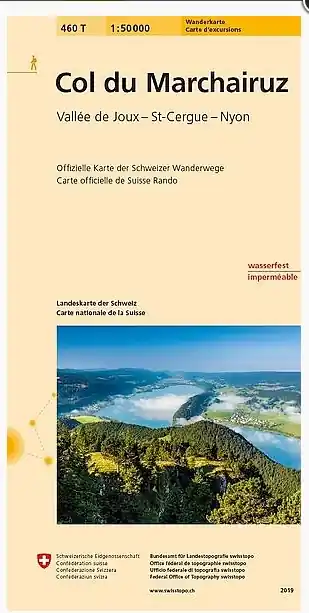 topografische wandelkaart 460T Col du Marchairuz / Vallée de Joux-St-Cergue-Nyon Gereduceerde Prijs