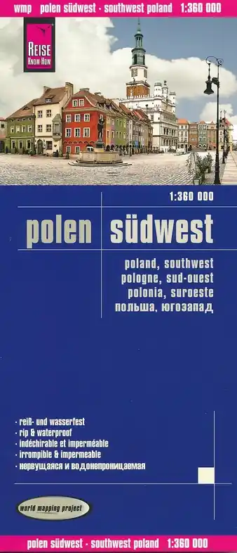 Polen, Zuidwest- | landkaart, wegenkaart 1:360.000 Merkproduct
