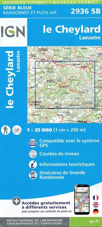 SB-2936 Le Cheylard, Lamastre | wandelkaart 1:25.000 Snelle Levering