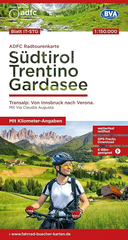 Gecertificeerd ADFC-28 Zuid-Tirol, Trentino, Gardameer | fietskaart 1:150.000