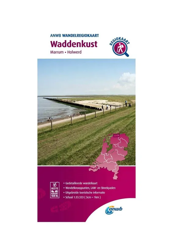 Gereduceerde Prijs WRK-03 Waddenkust | ANWB wandelkaart 1:33.333