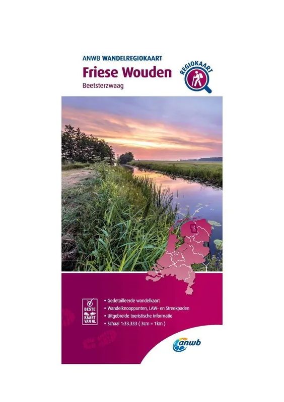 Populair WRK-04 Friese Wouden | ANWB wandelkaart 1:33.333