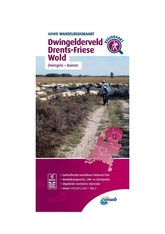 Beperkte Voorraad WRK-08 Dwingelderveld, Drents-Friese Wold | ANWB wandelkaart 1:33.333