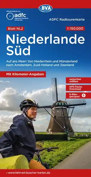 Op = Op ADFC-NL2 Nederland Zuid | fietskaart 1:150.000