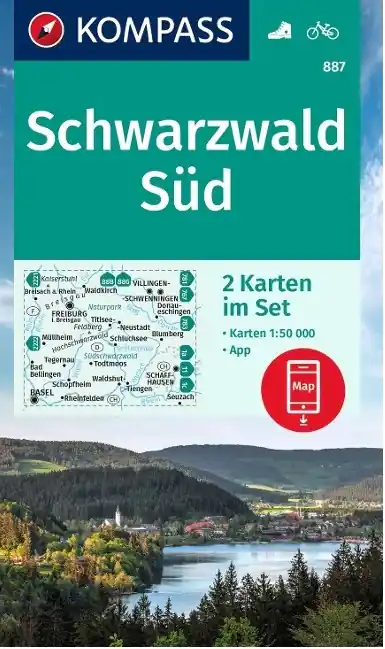 Gratis Retour Kompass wandelkaart KP-887 Schwarzwald Süd