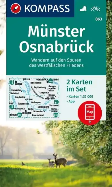 Kompass wandelkaart KP-863 Münster, Osnabrück 1:35.000 Shop Nu