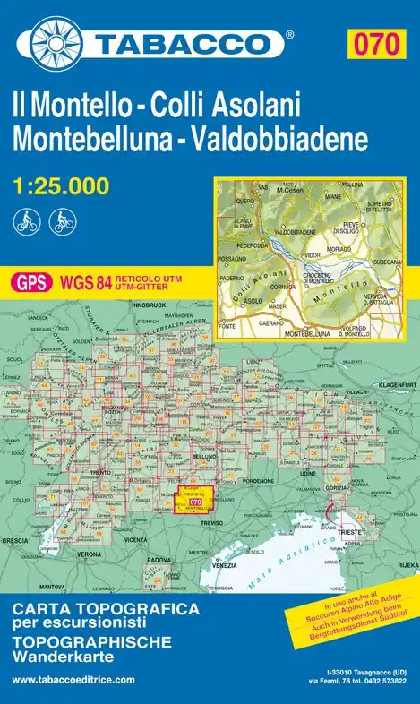 TAB-070 Il Montello, Montebelluna | Tabacco wandelkaart Finale Uitverkoop