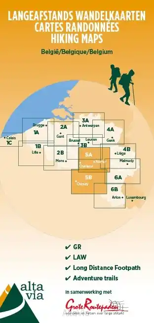 wandelkaart Alta Via 5 Namen, Maas en Franse Ardennen 1:85.000 Speciale Aanbieding