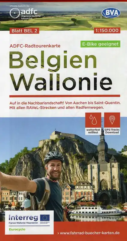 ADFC-B2 Wallonië | fietskaart Koop Vandaag