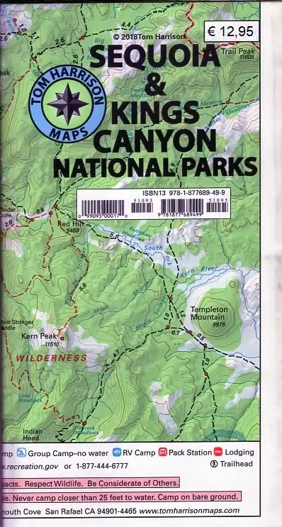Finale Uitverkoop Sequoia & Kings Canyon National Parks | wandelkaart 1:126.720