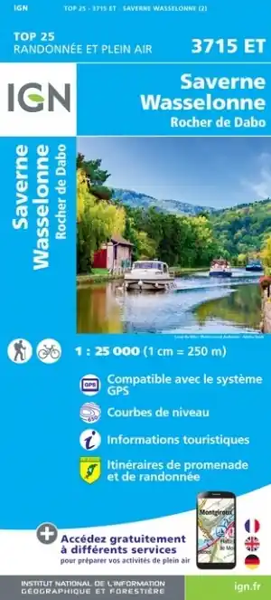 wandelkaart 3715ET Saverne, Wasselonne, Rocher de Dabo 1:25.000 Gereduceerde Prijs